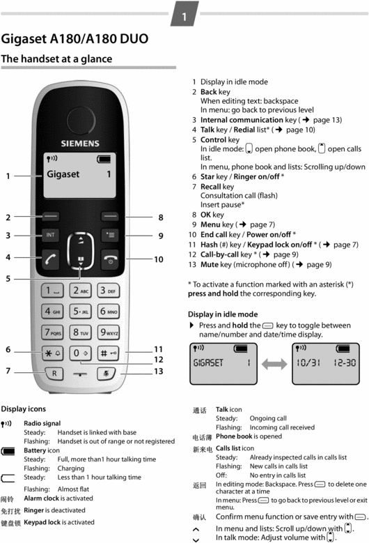 Product picture Gigaset A 180/A 180 DUO